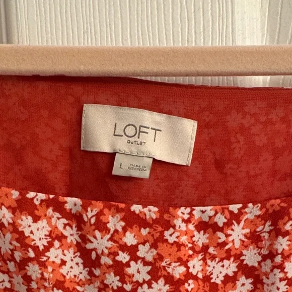 LOFT Floral Red Women's Tank Top - Picture 2 of 4
